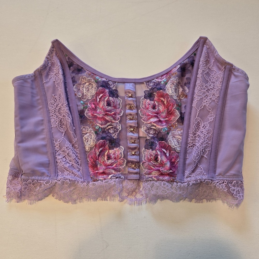 Victoria's Secret Dream Angels‎ Floral Embroidered Strapless Corset Size Medium